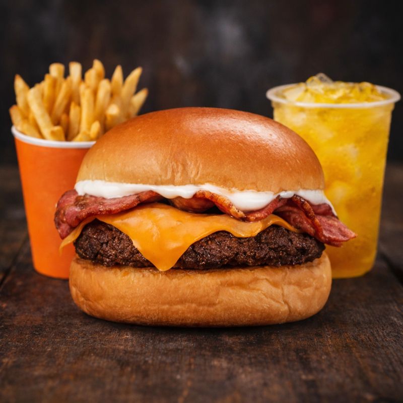 Beef Rasher Cheese Burger Combo