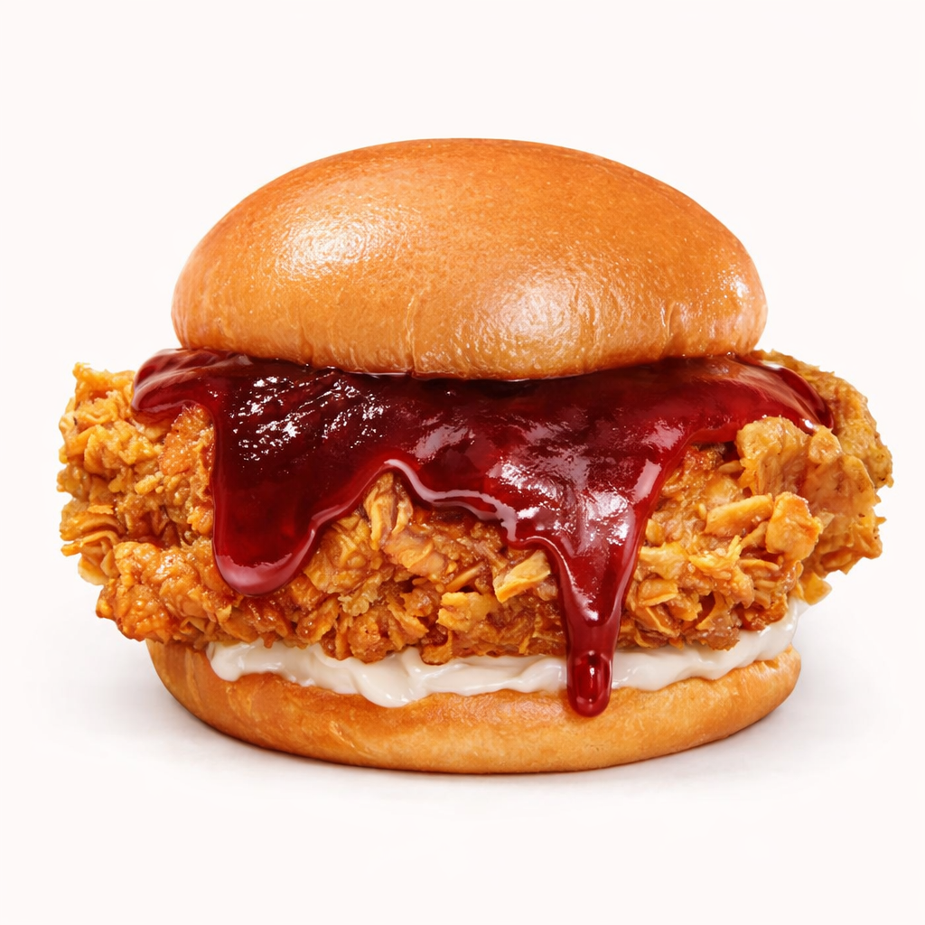 Black/Red Sauce Chicken Burger