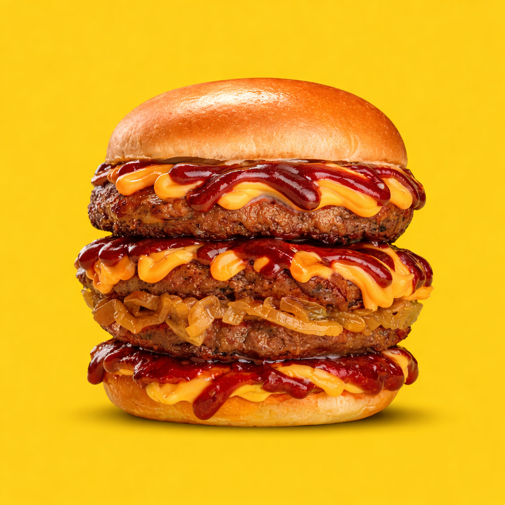 Cheesy BBQ Triple XL Beef Burger