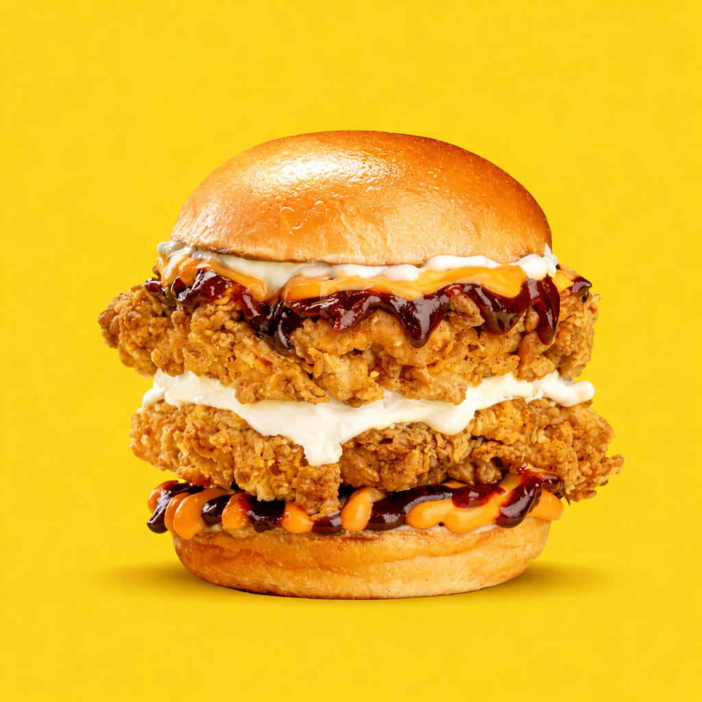 Cheesy BBQ Chicken Burger