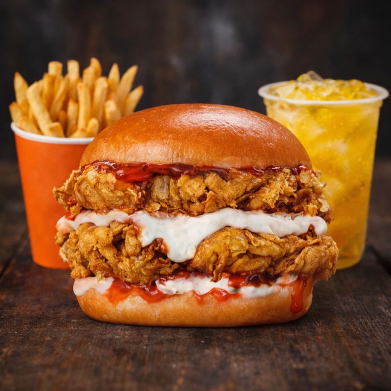 Double Chicken Burger Combo