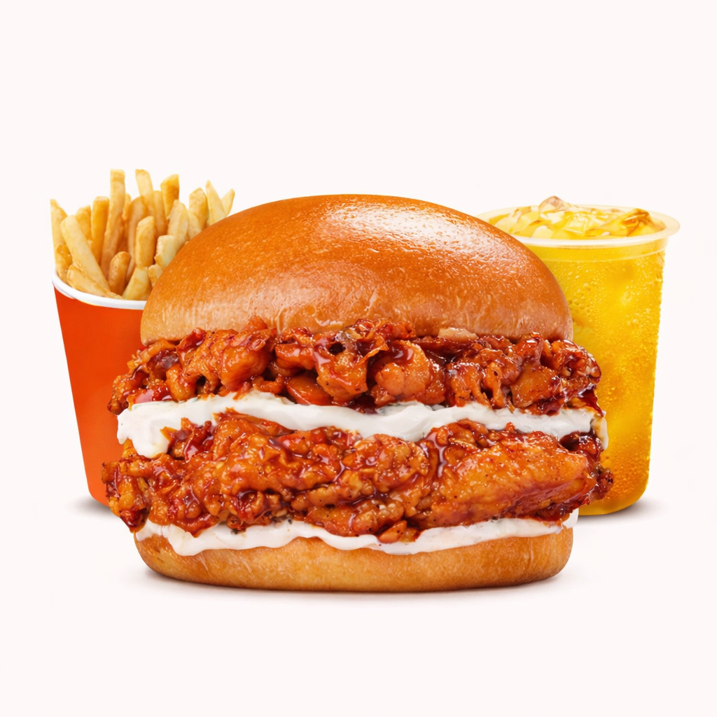 Double Chicken Burger Korean Spicy Combo