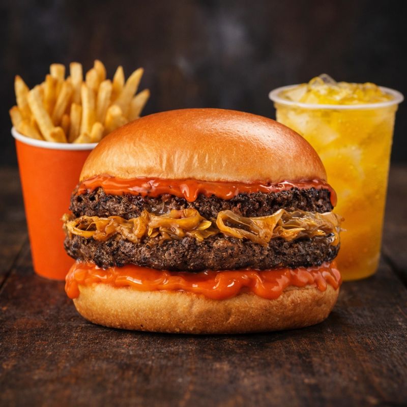 Double Flip Beef Burger Combo